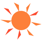 日差しの強い太陽のイラスト