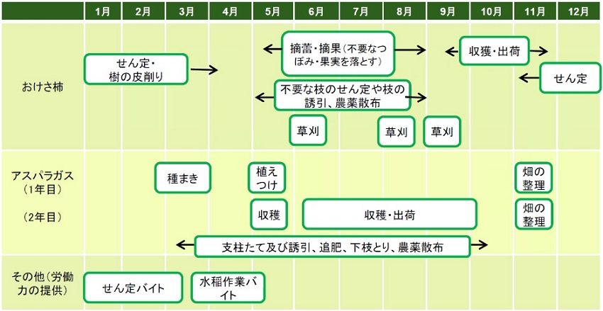 「1年間の主な農作業」の画像