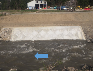 対岸から右岸を望む。