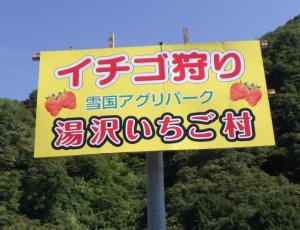 湯沢いちご村の看板
