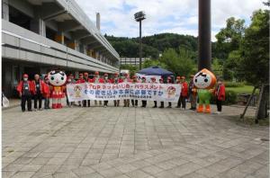 試合会場での啓発活動