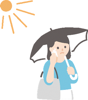 日傘をさす女性のイラスト