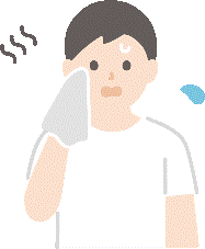 汗をかく男性のイラスト