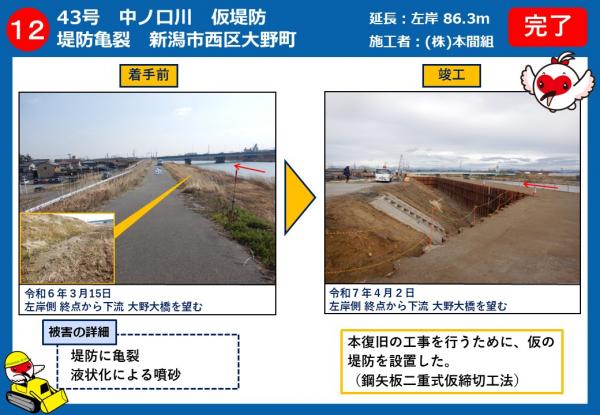 （12）43号　中ノ口川　仮堤防【完了】