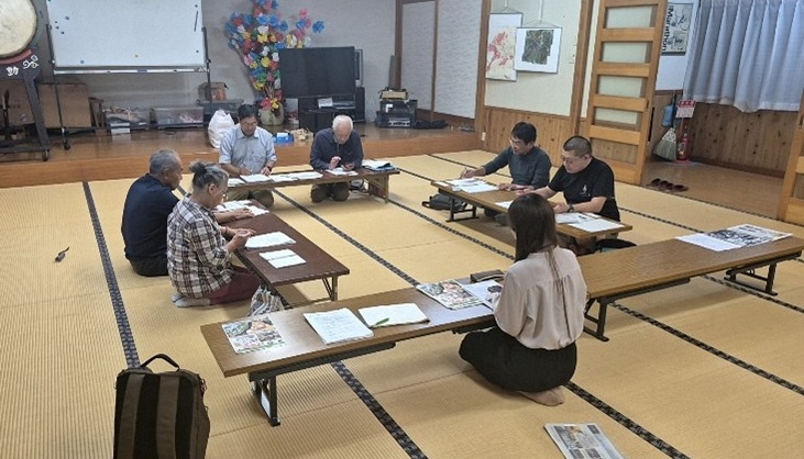 塩沢歌舞伎保存会の皆さんと顔合わせの様子
