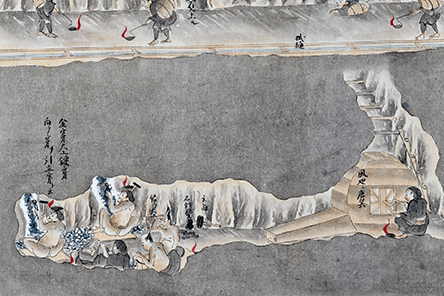 「佐渡国金銀山敷岡稼方図」の画像