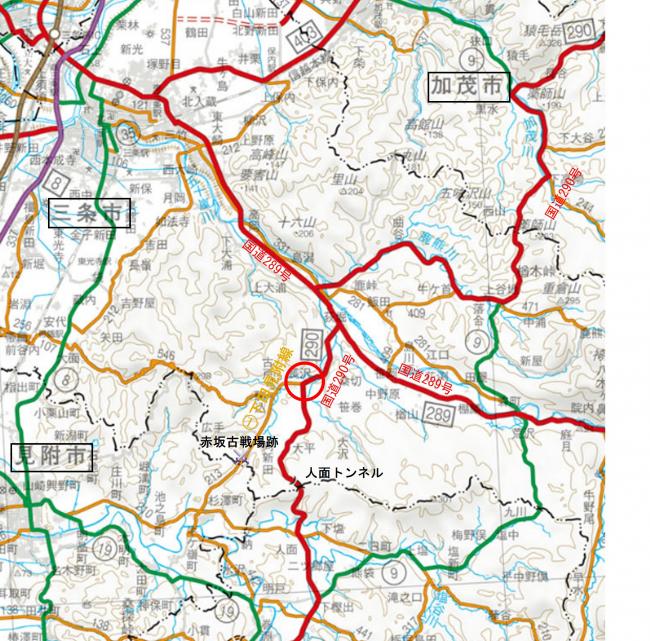 (一)下田見附線長沢中央工区 位置図