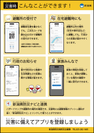 新潟県避難所アプリ（裏面）