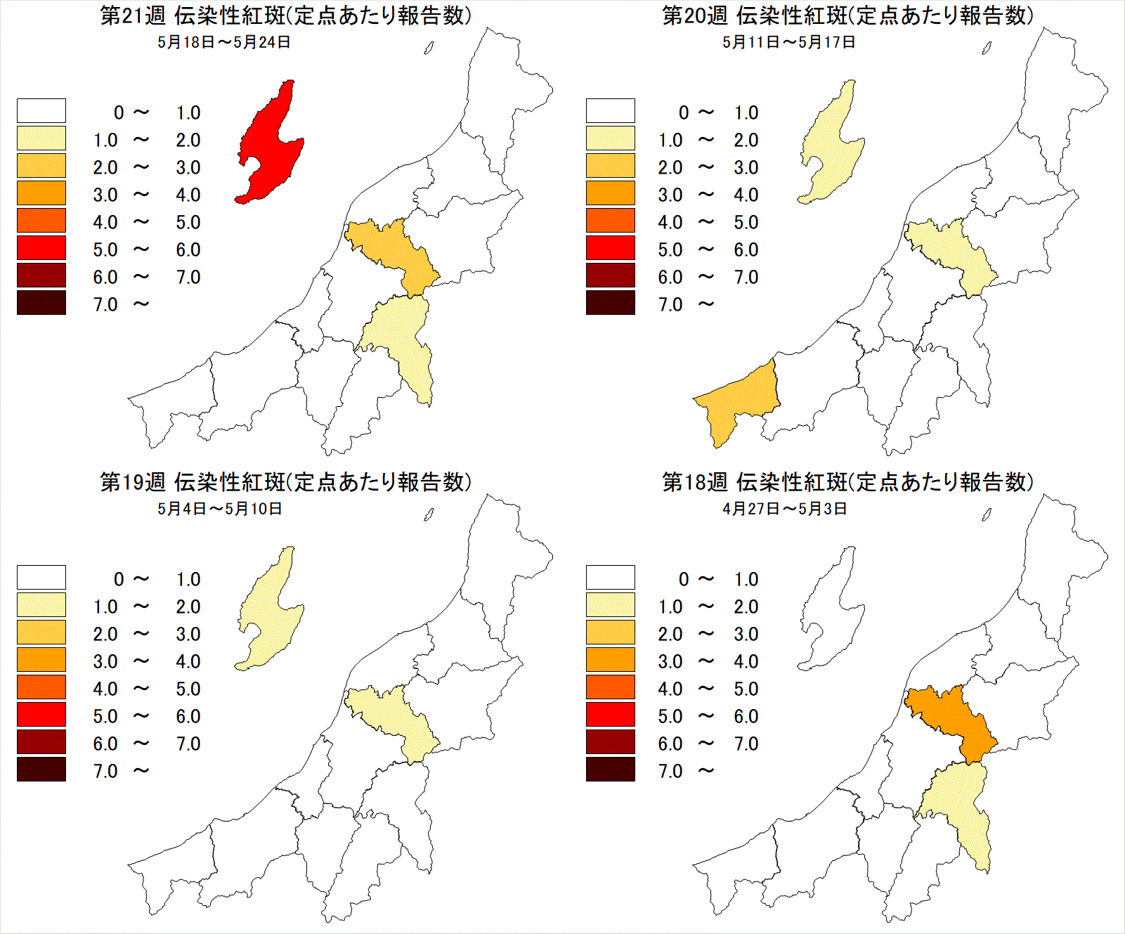 伝染性紅斑（最近4週間）