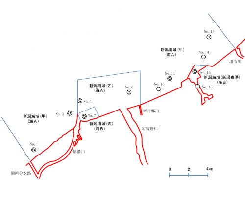 水質測定地点図(新潟海域)