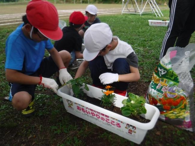 人権の花運動の様子（植えているところ）