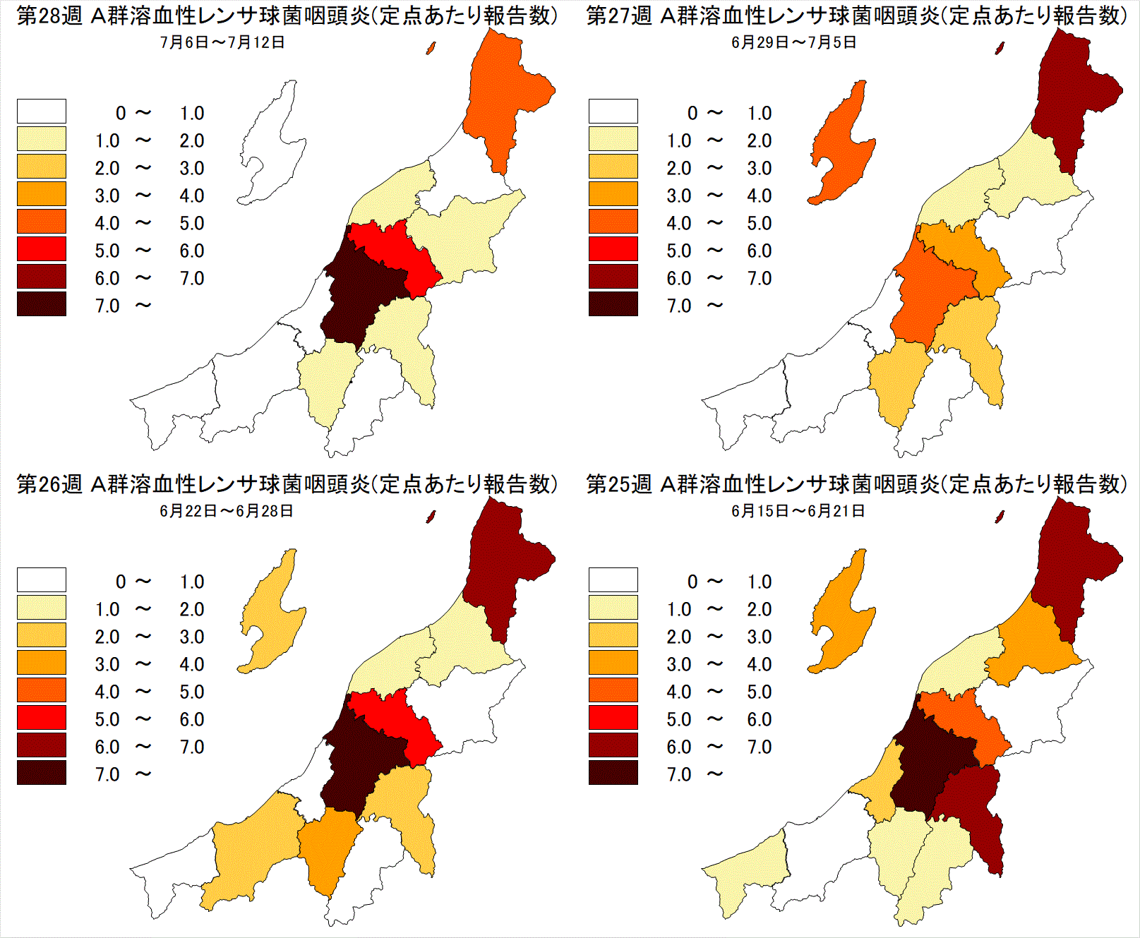 A群溶血性レンサ球菌咽頭炎（最近4週間）