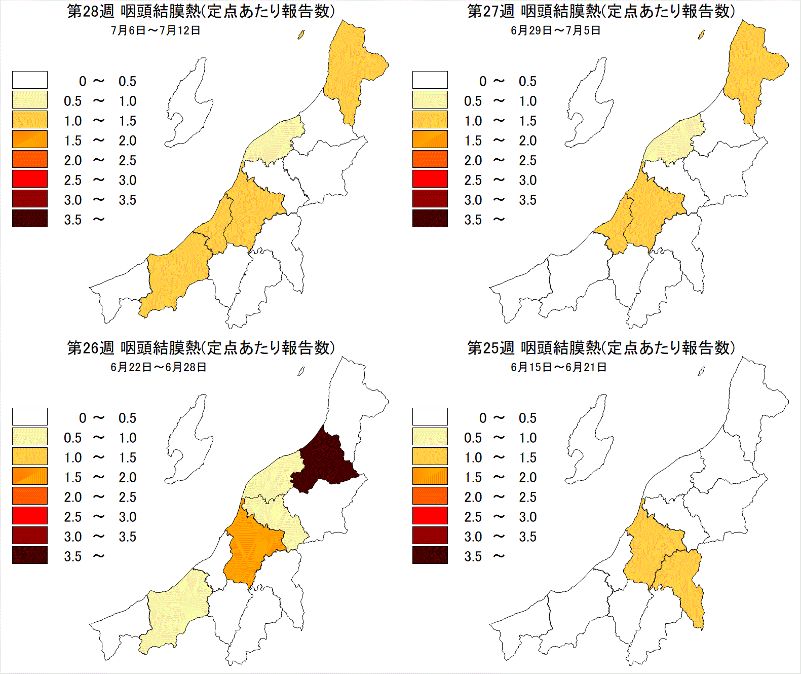 咽頭結膜熱（最近4週間）