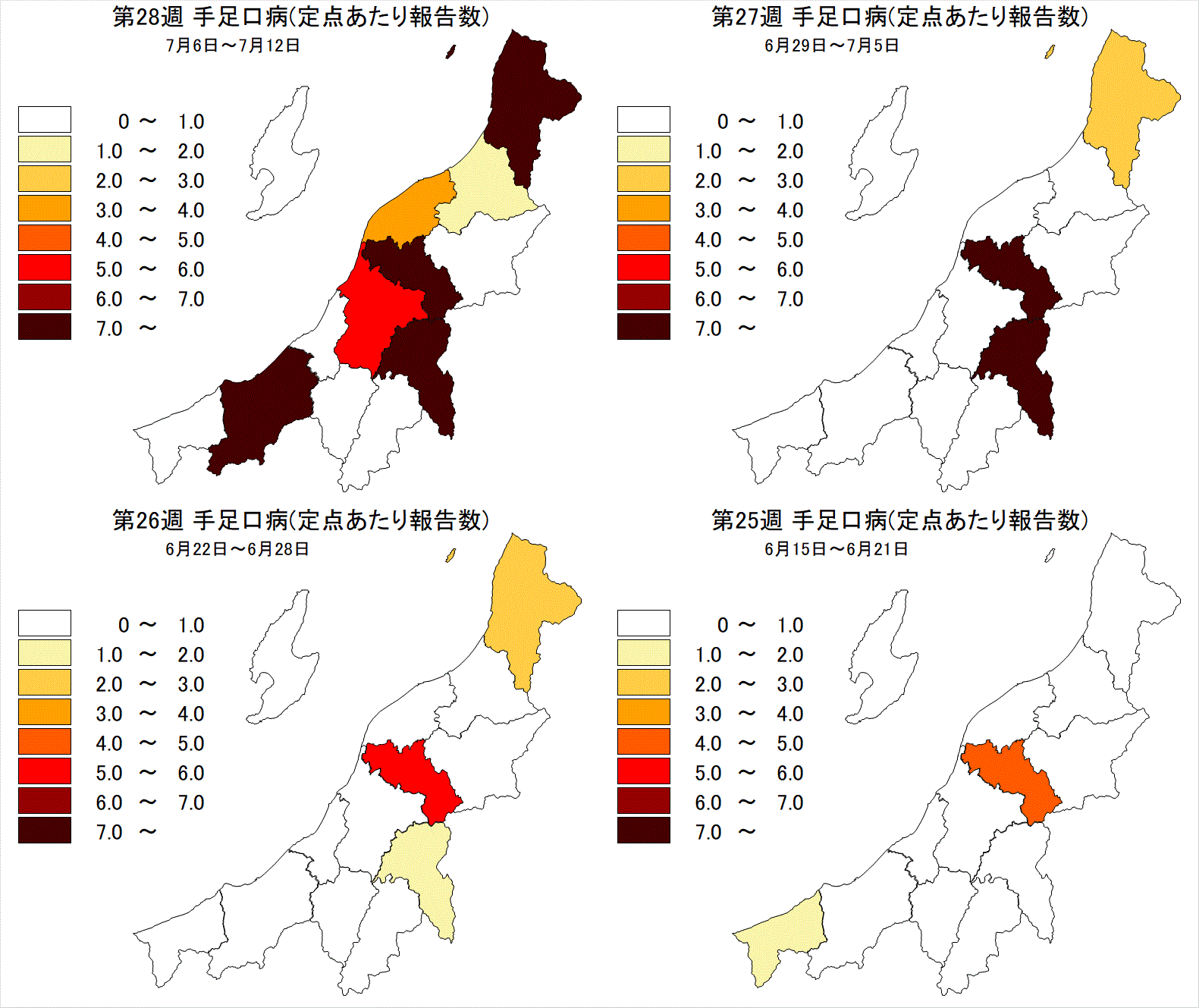 手足口病（最近4週間）