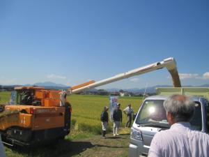 8月7日　今シーズン最初の稲刈り