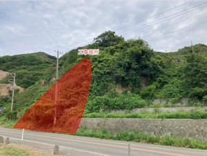 (国)402号、寺泊野積　法面対策箇所の写真