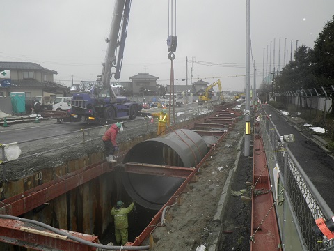 阿賀幹線用水路の工事状況の画像3