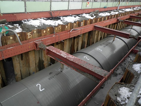 阿賀幹線用水路の工事状況の画像4