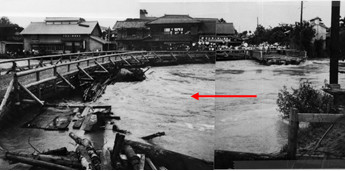 落堀橋(主要地方道新潟新発田村上線橋梁、昭和42年8月)の画像