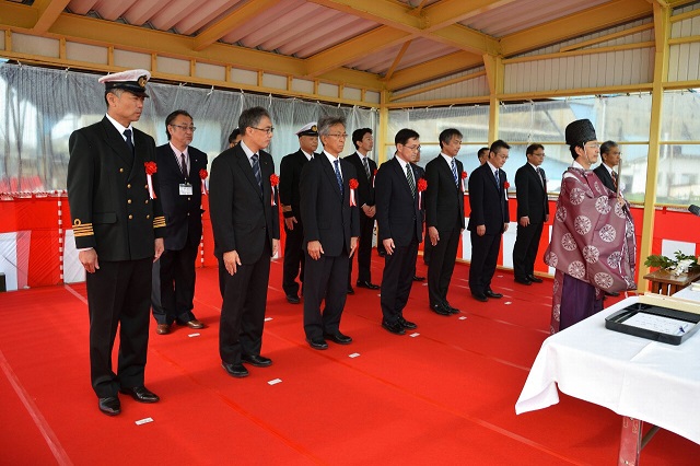 進水式の様子の画像