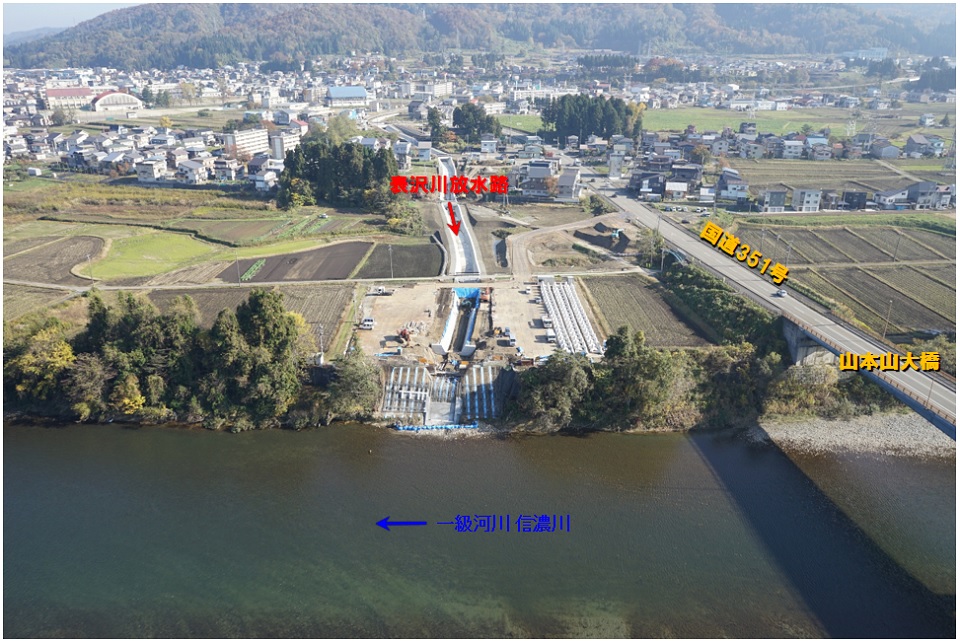 信濃川合流地点のようす（平成30年11月12日撮影）の画像