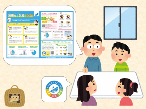 家族団らんしながら食育や「からだがよろこぶデリ」について話し合う家族