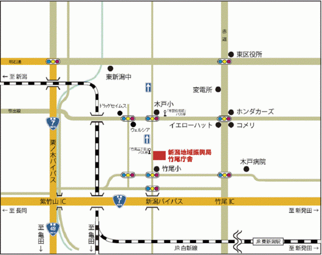 新潟地域振興局竹尾庁舎地図